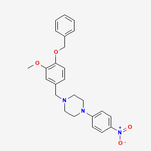 molecular formula C25H27N3O4 B5229373 1-[4-(benzyloxy)-3-methoxybenzyl]-4-(4-nitrophenyl)piperazine 