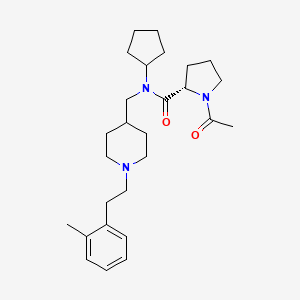 molecular formula C27H41N3O2 B5229412 1-acetyl-N-cyclopentyl-N-({1-[2-(2-methylphenyl)ethyl]-4-piperidinyl}methyl)-L-prolinamide 