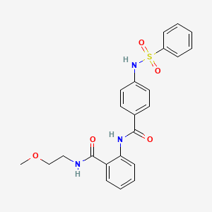 molecular formula C23H23N3O5S B5229423 N-(2-methoxyethyl)-2-({4-[(phenylsulfonyl)amino]benzoyl}amino)benzamide 