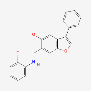 molecular formula C23H20FNO2 B5229468 (2-fluorophenyl)[(5-methoxy-2-methyl-3-phenyl-1-benzofuran-6-yl)methyl]amine 
