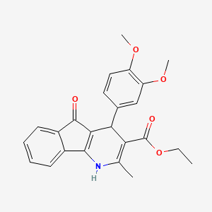 molecular formula C24H23NO5 B5229481 ethyl 4-(3,4-dimethoxyphenyl)-2-methyl-5-oxo-4,5-dihydro-1H-indeno[1,2-b]pyridine-3-carboxylate 