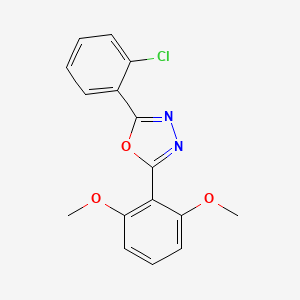 molecular formula C16H13ClN2O3 B5229488 2-(2-chlorophenyl)-5-(2,6-dimethoxyphenyl)-1,3,4-oxadiazole 