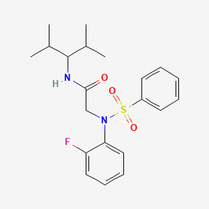 molecular formula C21H27FN2O3S B5229496 N~2~-(2-fluorophenyl)-N~1~-(1-isopropyl-2-methylpropyl)-N~2~-(phenylsulfonyl)glycinamide 