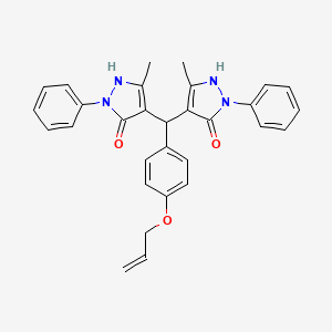 molecular formula C30H28N4O3 B5229503 4,4'-{[4-(allyloxy)phenyl]methylene}bis(3-methyl-1-phenyl-1H-pyrazol-5-ol) 