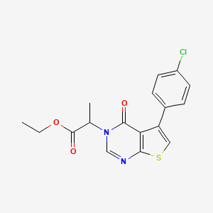 molecular formula C17H15ClN2O3S B5229528 ethyl 2-[5-(4-chlorophenyl)-4-oxothieno[2,3-d]pyrimidin-3(4H)-yl]propanoate 