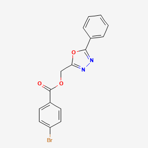 molecular formula C16H11BrN2O3 B5229539 (5-phenyl-1,3,4-oxadiazol-2-yl)methyl 4-bromobenzoate 