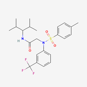 molecular formula C23H29F3N2O3S B5229559 N~1~-(1-isopropyl-2-methylpropyl)-N~2~-[(4-methylphenyl)sulfonyl]-N~2~-[3-(trifluoromethyl)phenyl]glycinamide 