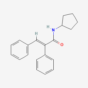 molecular formula C20H21NO B5229578 N-cyclopentyl-2,3-diphenylacrylamide 