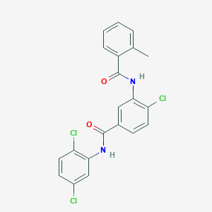 molecular formula C21H15Cl3N2O2 B5229609 4-chloro-N-(2,5-dichlorophenyl)-3-[(2-methylbenzoyl)amino]benzamide 