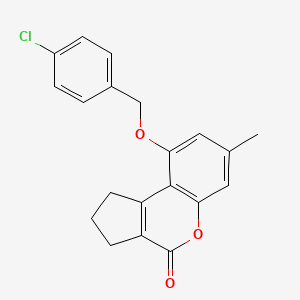 molecular formula C20H17ClO3 B5229615 9-[(4-chlorobenzyl)oxy]-7-methyl-2,3-dihydrocyclopenta[c]chromen-4(1H)-one 