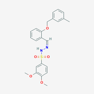 molecular formula C23H24N2O5S B5229644 3,4-dimethoxy-N'-{2-[(3-methylbenzyl)oxy]benzylidene}benzenesulfonohydrazide 