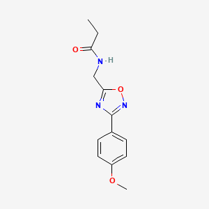 molecular formula C13H15N3O3 B5229653 N-{[3-(4-methoxyphenyl)-1,2,4-oxadiazol-5-yl]methyl}propanamide 