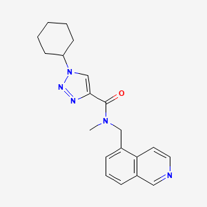 molecular formula C20H23N5O B5229660 1-cyclohexyl-N-(5-isoquinolinylmethyl)-N-methyl-1H-1,2,3-triazole-4-carboxamide 