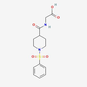 molecular formula C14H18N2O5S B5229662 N-{[1-(phenylsulfonyl)-4-piperidinyl]carbonyl}glycine 