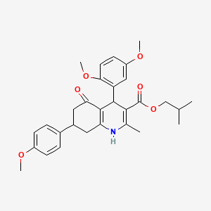 molecular formula C30H35NO6 B5229691 isobutyl 4-(2,5-dimethoxyphenyl)-7-(4-methoxyphenyl)-2-methyl-5-oxo-1,4,5,6,7,8-hexahydro-3-quinolinecarboxylate 