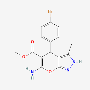 molecular formula C15H14BrN3O3 B5229714 methyl 6-amino-4-(4-bromophenyl)-3-methyl-1,4-dihydropyrano[2,3-c]pyrazole-5-carboxylate CAS No. 315670-17-8