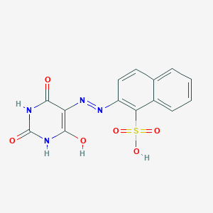 molecular formula C14H10N4O6S B5229729 2-[2-(2,4,6-trioxotetrahydro-5(2H)-pyrimidinylidene)hydrazino]-1-naphthalenesulfonic acid 
