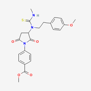 molecular formula C23H25N3O5S B5229752 methyl 4-(3-{[2-(4-methoxyphenyl)ethyl][(methylamino)carbonothioyl]amino}-2,5-dioxo-1-pyrrolidinyl)benzoate 