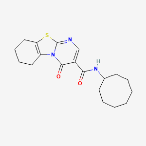 molecular formula C19H25N3O2S B5229763 N-cyclooctyl-4-oxo-6,7,8,9-tetrahydro-4H-pyrimido[2,1-b][1,3]benzothiazole-3-carboxamide 