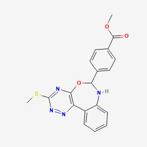 molecular formula C19H16N4O3S B5229788 methyl 4-[3-(methylthio)-6,7-dihydro[1,2,4]triazino[5,6-d][3,1]benzoxazepin-6-yl]benzoate 
