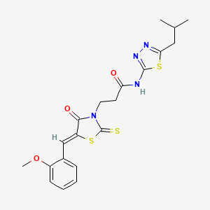 molecular formula C20H22N4O3S3 B5229791 N-(5-isobutyl-1,3,4-thiadiazol-2-yl)-3-[5-(2-methoxybenzylidene)-4-oxo-2-thioxo-1,3-thiazolidin-3-yl]propanamide 