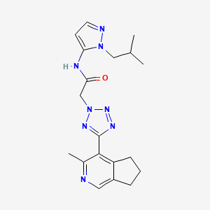 molecular formula C19H24N8O B5229806 N-(1-isobutyl-1H-pyrazol-5-yl)-2-[5-(3-methyl-6,7-dihydro-5H-cyclopenta[c]pyridin-4-yl)-2H-tetrazol-2-yl]acetamide 