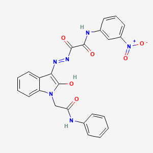 molecular formula C24H18N6O6 B5229809 2-{2-[1-(2-anilino-2-oxoethyl)-2-oxo-1,2-dihydro-3H-indol-3-ylidene]hydrazino}-N-(3-nitrophenyl)-2-oxoacetamide CAS No. 5630-58-0