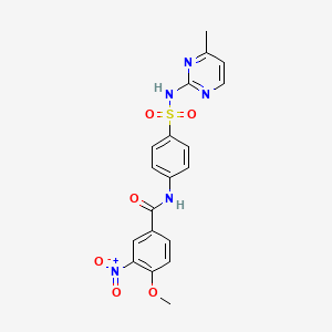 molecular formula C19H17N5O6S B5229816 4-methoxy-N-(4-{[(4-methyl-2-pyrimidinyl)amino]sulfonyl}phenyl)-3-nitrobenzamide 
