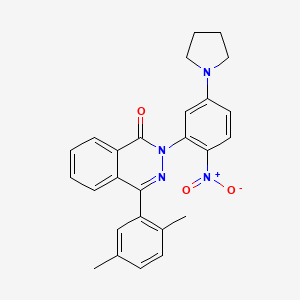 molecular formula C26H24N4O3 B5229833 4-(2,5-dimethylphenyl)-2-[2-nitro-5-(1-pyrrolidinyl)phenyl]-1(2H)-phthalazinone 
