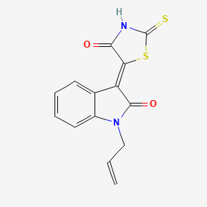 molecular formula C14H10N2O2S2 B5229847 1-allyl-3-(4-oxo-2-thioxo-1,3-thiazolidin-5-ylidene)-1,3-dihydro-2H-indol-2-one 