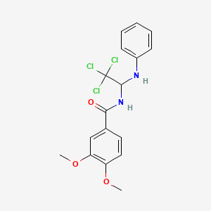 molecular formula C17H17Cl3N2O3 B5229858 N-(1-anilino-2,2,2-trichloroethyl)-3,4-dimethoxybenzamide CAS No. 303061-67-8