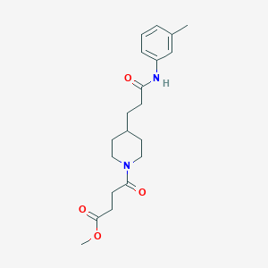 molecular formula C20H28N2O4 B5229873 methyl 4-(4-{3-[(3-methylphenyl)amino]-3-oxopropyl}-1-piperidinyl)-4-oxobutanoate 