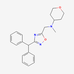 molecular formula C22H25N3O2 B5229874 N-{[3-(diphenylmethyl)-1,2,4-oxadiazol-5-yl]methyl}-N-methyltetrahydro-2H-pyran-4-amine 