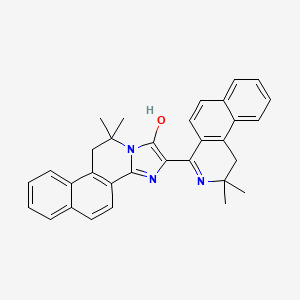 molecular formula C32H29N3O B5229883 2-(2,2-dimethyl-2,3-dihydrobenzo[f]isoquinolin-4(1H)-ylidene)-11,11-dimethyl-10,11-dihydrobenzo[f]imidazo[2,1-a]isoquinolin-1(2H)-one 