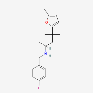 molecular formula C18H24FNO B5229894 N-(4-fluorobenzyl)-4-methyl-4-(5-methyl-2-furyl)-2-pentanamine 