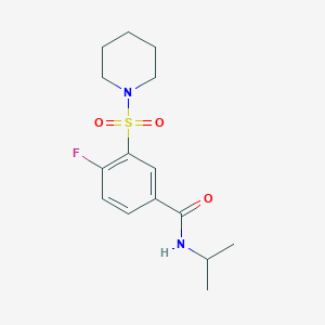 molecular formula C15H21FN2O3S B5229911 4-fluoro-N-isopropyl-3-(1-piperidinylsulfonyl)benzamide 