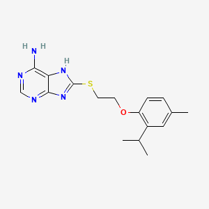 molecular formula C17H21N5OS B5229918 8-{[2-(2-isopropyl-4-methylphenoxy)ethyl]thio}-9H-purin-6-amine 