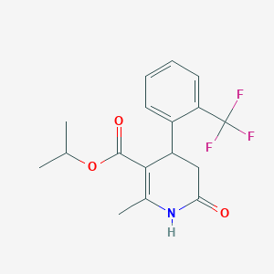 molecular formula C17H18F3NO3 B5229995 isopropyl 2-methyl-6-oxo-4-[2-(trifluoromethyl)phenyl]-1,4,5,6-tetrahydro-3-pyridinecarboxylate 