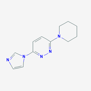 molecular formula C12H15N5 B052300 3-Imidazol-1-yl-6-piperidin-1-ylpyridazine CAS No. 124079-32-9