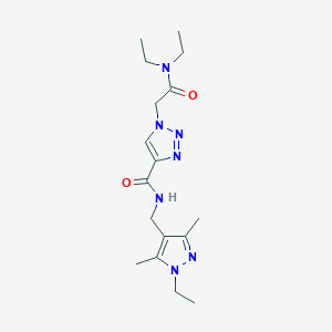 molecular formula C17H27N7O2 B5230039 1-[2-(diethylamino)-2-oxoethyl]-N-[(1-ethyl-3,5-dimethyl-1H-pyrazol-4-yl)methyl]-1H-1,2,3-triazole-4-carboxamide 