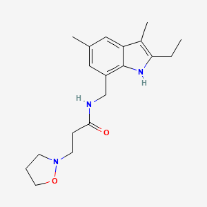 molecular formula C19H27N3O2 B5230046 N-[(2-ethyl-3,5-dimethyl-1H-indol-7-yl)methyl]-3-(2-isoxazolidinyl)propanamide 