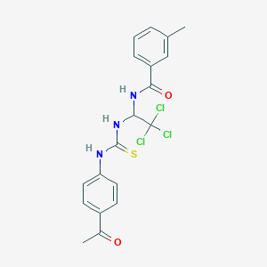 molecular formula C19H18Cl3N3O2S B5230055 N-[1-({[(4-acetylphenyl)amino]carbonothioyl}amino)-2,2,2-trichloroethyl]-3-methylbenzamide 