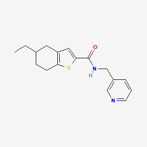 molecular formula C17H20N2OS B5230075 5-ethyl-N-(3-pyridinylmethyl)-4,5,6,7-tetrahydro-1-benzothiophene-2-carboxamide 
