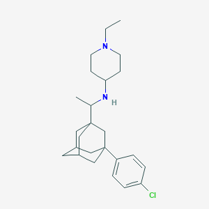 molecular formula C25H37ClN2 B5230079 N-{1-[3-(4-chlorophenyl)-1-adamantyl]ethyl}-1-ethyl-4-piperidinamine 