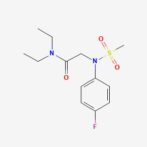 molecular formula C13H19FN2O3S B5230113 N~1~,N~1~-diethyl-N~2~-(4-fluorophenyl)-N~2~-(methylsulfonyl)glycinamide 