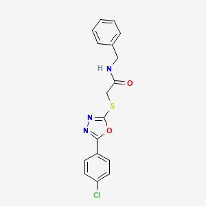 molecular formula C17H14ClN3O2S B5230126 N-benzyl-2-{[5-(4-chlorophenyl)-1,3,4-oxadiazol-2-yl]thio}acetamide 