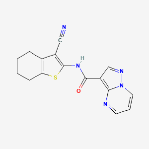 molecular formula C16H13N5OS B5230129 N-(3-cyano-4,5,6,7-tetrahydro-1-benzothien-2-yl)pyrazolo[1,5-a]pyrimidine-3-carboxamide 