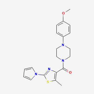 molecular formula C20H22N4O2S B5230135 1-(4-methoxyphenyl)-4-{[5-methyl-2-(1H-pyrrol-1-yl)-1,3-thiazol-4-yl]carbonyl}piperazine 