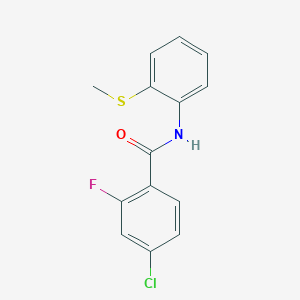 molecular formula C14H11ClFNOS B5230158 4-chloro-2-fluoro-N-[2-(methylthio)phenyl]benzamide 