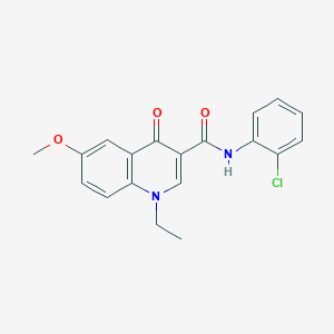 molecular formula C19H17ClN2O3 B5230165 N-(2-chlorophenyl)-1-ethyl-6-methoxy-4-oxo-1,4-dihydro-3-quinolinecarboxamide 